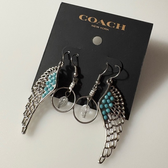 Coach Feather and Chandelier Dangle Earrings - Picture 2 of 8